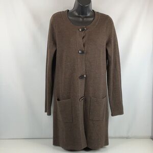Ellen Tracy Chocolate Toggle Cardigan